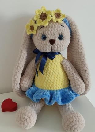 Плюшевий зайчик. зайка патріотична. жовто-блакитний зайчик