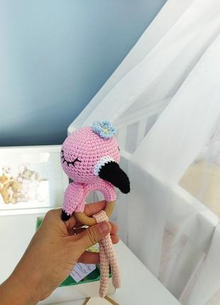 Брязкальце фламінго. гризунець. погремушка 0+