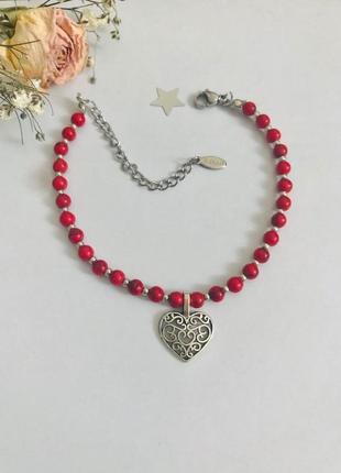 Захисний браслет з талісманом серця