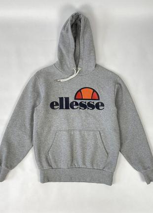 Худі ellesse big logo оригінал сіре з великим логотипом розмір s - m