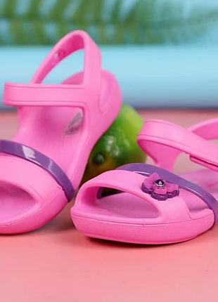 Крокс сандалии детские розовые crocs lina sandal party pink kids