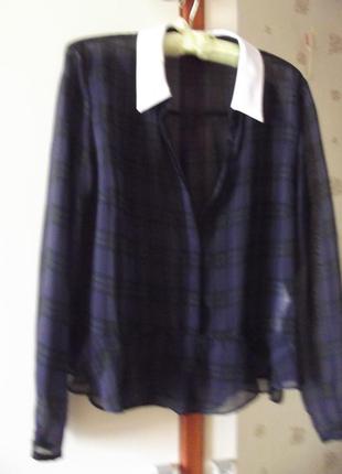 Стильная шифоновая рубашка -блузка модной расцветки от известного бренда zara