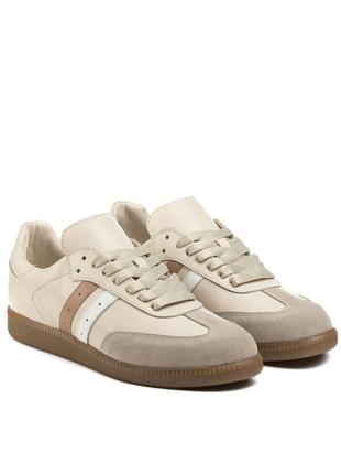 Кеди жіночі шкіряні бежеві  1096тz-а