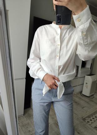 Белая коттоновая рубашка на стойку от lindbergh3 фото