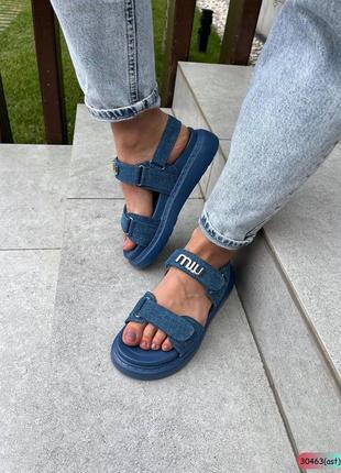Сандали миу джинс на липучках❤️❤️❤️