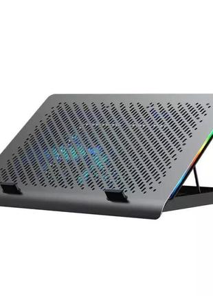 Підставка для ноутбука з охолодженням vhg s30 з rgb-підсвіткою laptop cooling pad grey