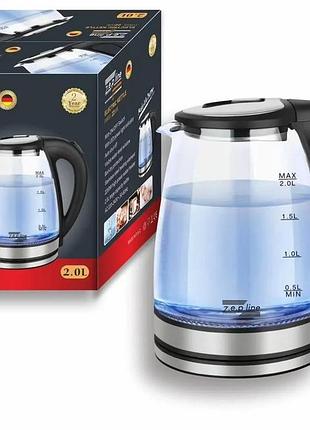 Стеклянный электрочайник с подсветкой zepline zp-986 (2 л) (2 200 вт) salemarket