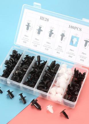 Кліпси автомобільний набір 100шт