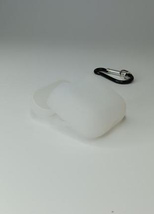 Чохол для airpods 1 / 2 з карабіном щільний силіконовий чохол для навушників білий 027 фото