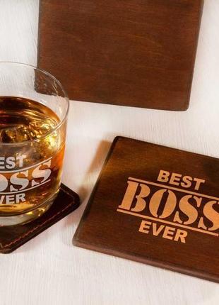 Стакан для віскі з персональної гравіюванням «best boss»1 фото