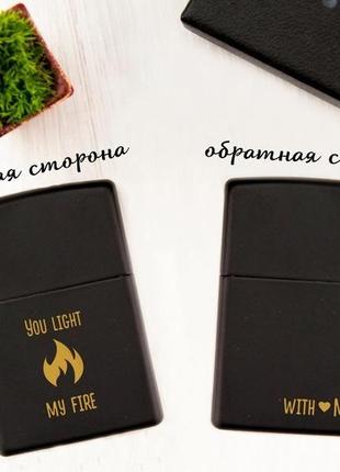 Черная zippo с гравировкой с двух сторон3 фото