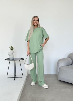 Женский брючный костюм рубчик летний весна лето