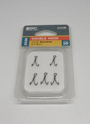 Гачки подвійні рибальські golden catch double hook 2036 n°10