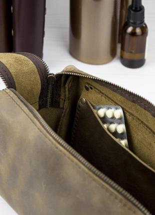 Кожаная косметичка с гравировкой