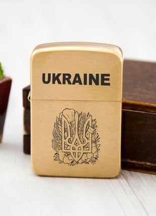 Стильна запальничка zippo з гравіюванням герба україни6 фото