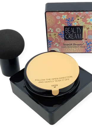 Крем пудра тональный кушон с натуральным финишем бежевый venzen clear cover beauty cream ( bb крем-п