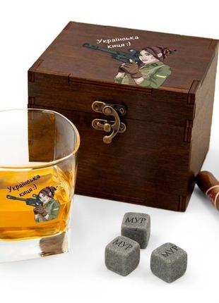 Подарочный набор: стакан для виски и охлаждающих камней с нанесением4 фото