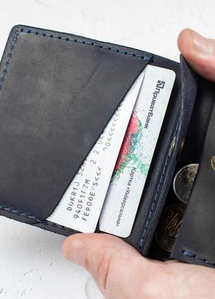 Кожаный женский мини кошелек с монограммой4 фото