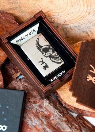 Зажигалка zippo хромированная с гравировкой инициалов2 фото