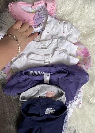 Лот набор комплект брендовой одежды платье лосины боди р. 68-80 см (6-12 мес)6 фото
