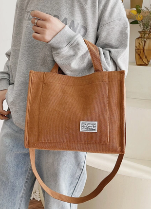 Нова коричнева вельветова сумка