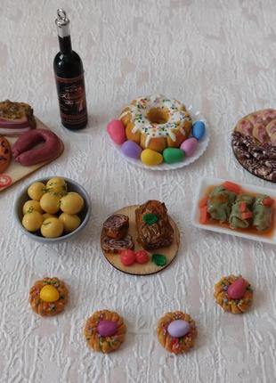 Лялькова мініатюра - аксесуари для ляльок барбі, лол. їжа, посуд в ляльковий будиночок. паска v.j.v.