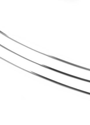 Накладки на решетку в бампер прямой капот (3 шт, нерж) для volkswagen t4 caravelle/multivan