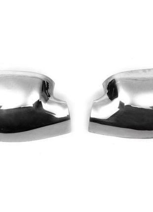 Накладки на зеркала верхние (2 шт, нерж) для renault logan i 2005-2008 гг