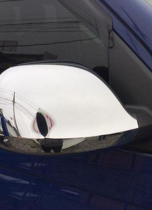 Накладки на зеркала (2 шт, abs) carmos - хромированный пластик для volkswagen t5 2010-2015 гг