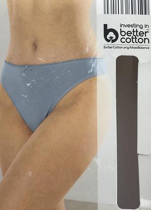 Хлопковые трусы стринги l 44/46 blue motion