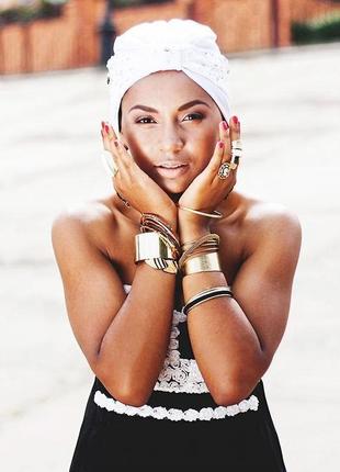 Чалма тюрбан весільний білосніжна з вишивкою від дизайнера n. verich