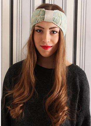 Вязаная повязка аквамаринового цвета от n. verich