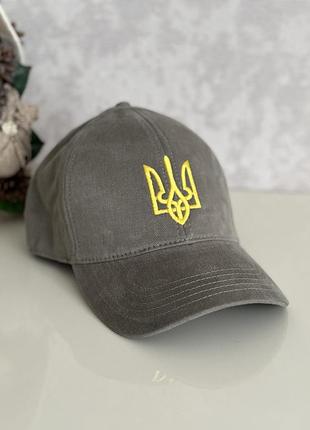 Бейсболка герб темный хаки/золото