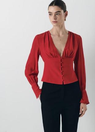 Новая красная блуза 100% вискоза хс