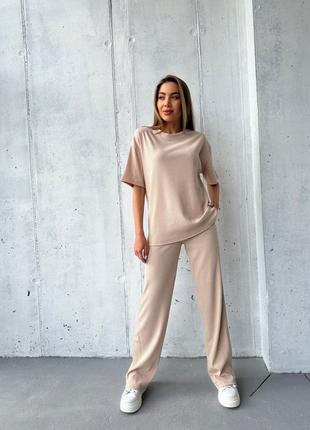 Женский брючный костюм рубчик летний весна