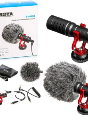 Накамерный микрофон boya by mm1 для смартфона, камеры, пк
