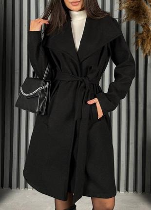 Пальто длинное весеннее на весну легкое женское базовое демисезонное черное бежевое коричневое серое кашемировое с поясом10 фото