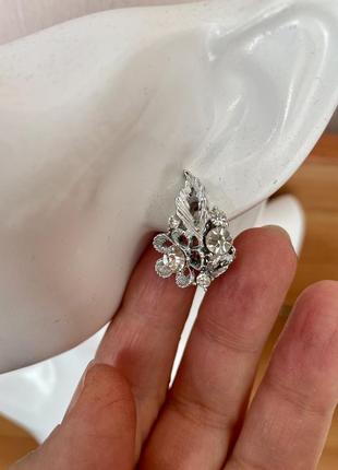 Lisner вінтажні сережки кліпси квіти сріблясті американський вінтаж