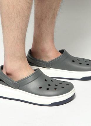 Крокс крокбэнд фул форс клог платформ серые crocs crocband full force clog slate gray