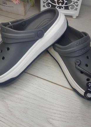 Крокс крокбенд фул форс клог платформ сірі crocs crocband full force clog slate gray3 фото