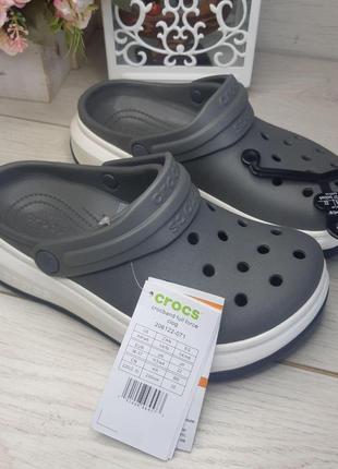 Крокс крокбэнд фул форс клог платформ серые crocs crocband full force clog slate gray