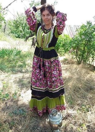 Платье бохо в пол "моя деревенька"