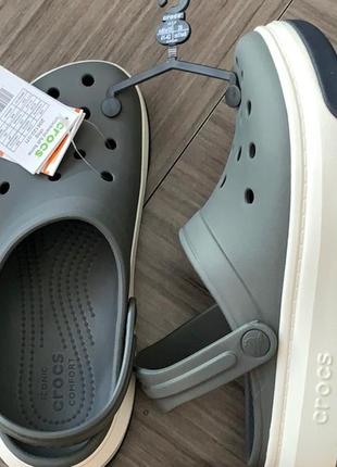 Крокс крокбэнд фул форс клог платформ серые crocs crocband full force clog slate gray