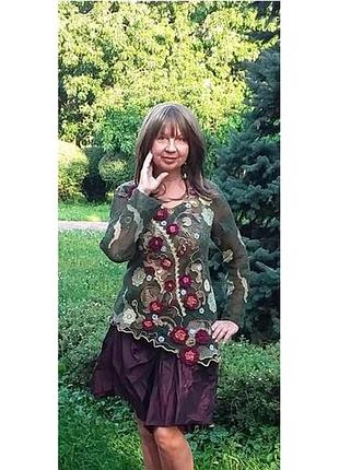 Вязаная кофточка, ирландское кружево