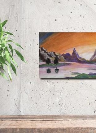 Картина "захід сонця в горах"2 фото