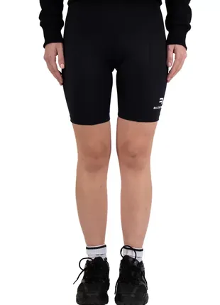 Шорты balenciaga logo print cycling shorts in black