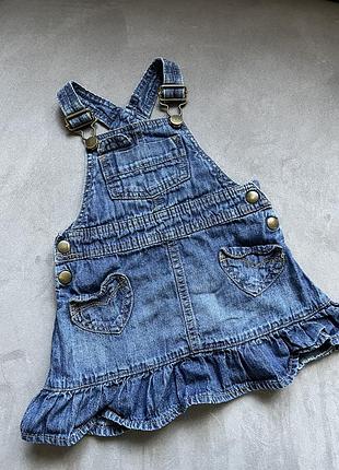 Сарафан комбинезон george джинсовый сарафанчик для девочки 81-86см 1/1.5 years