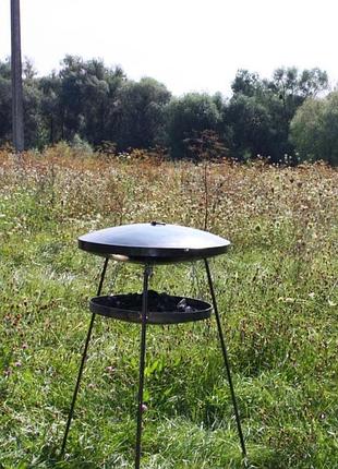 Садж сковорода shop-pan с подставкой для разведения огня и крышкой в комплекте 50 см