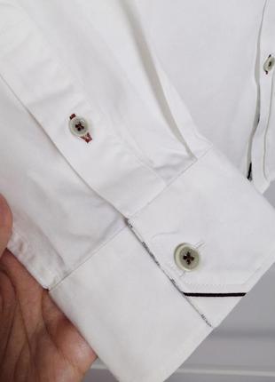 Белая хлопковая рубашка известного бренда ted baker с мужского плеча.6 фото