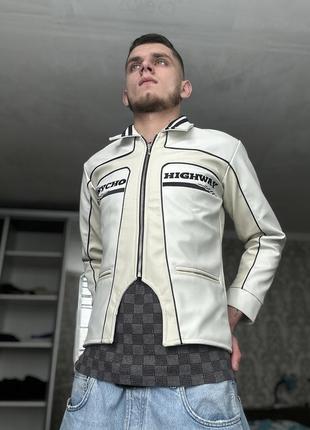 Чоловіча куртка youths in balaclava physcho highway racing jacket - white